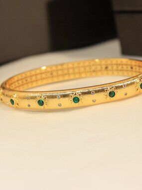 Buccellati Brushed Bracelet with Diamonds